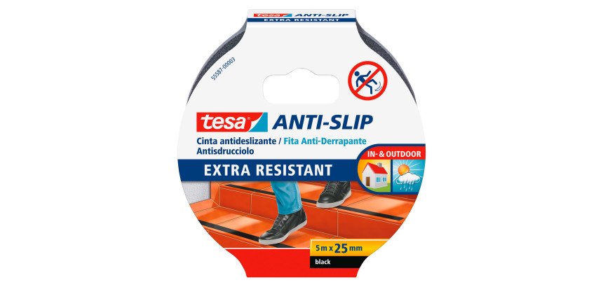 Cinta antideslizante color negro.
