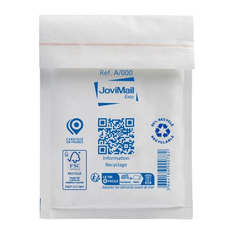 Pochette à bulles d'air kraft blanc 110 x 160 mm - Carton de 200