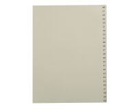 Beige numbered dividers A4 cardboard 25 divisions 26 to 50 - 1 set
