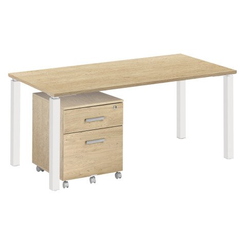 Pack bureau Eden L 160 cm + caisson mobile 2 tiroirs Eden