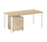Pack bureau Eden L 160 cm + caisson mobile 2 tiroirs Eden