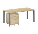 Pack bureau Eden L 160 cm + caisson mobile 2 tiroirs Eden