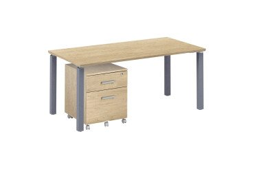 Pack bureau Eden L 160 cm + caisson mobile 2 tiroirs Eden