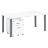 Pack bureau Eden L 160 cm + caisson mobile 2 tiroirs Eden