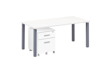 Pack bureau Eden L 160 cm + caisson mobile 2 tiroirs Eden