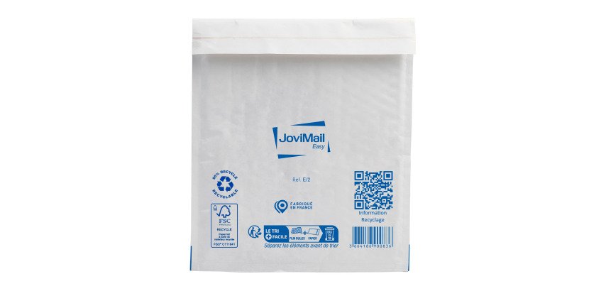 Pochette à bulles d'air kraft blanc 220 x 260 mm - Carton de 100