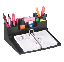 Memo block holder with compartment for accessories