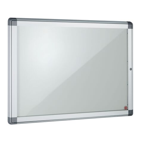 Glazen uitstalkast 8 bladen aluminium metalen wand.