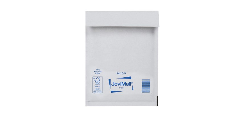 Pochette à bulles d'air kraft renforcé blanc 124 g Jovimail Plus 150 x 210 mm sans fenêtre - Carton de 100