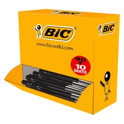 Stylos bille Bic M10 rétractable - lot de 100 dont 10 gratuits