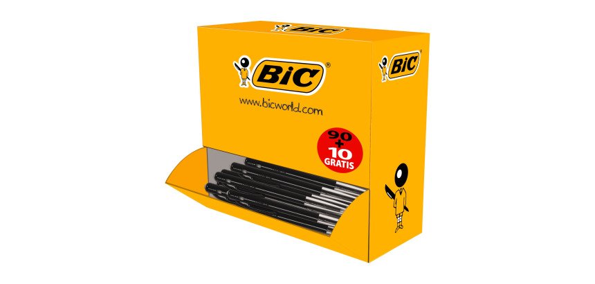 Stylos bille Bic M10 rétractable - lot de 100 dont 10 gratuits