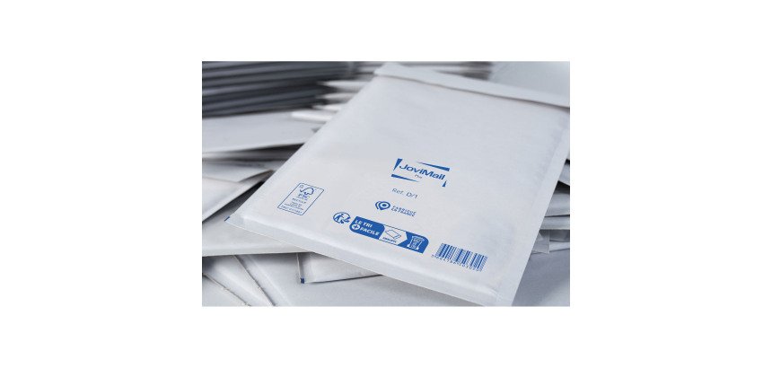 Pochette à bulles d'air kraft renforcé blanc 124 g Jovimail Plus 180 x 260 mm sans fenêtre - Carton de 100