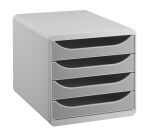 Module de classement Exacompta Big Box coffre gris clair 4 tiroirs couleur