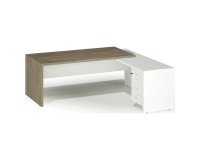 Bureau Direction avec retour sur caisson piètement bois Essenzza