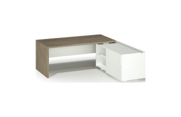 Bureau Direction avec retour sur desserte piètement bois Essenzza