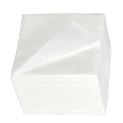 Serviette Cocktail Tork ouate 2 plis 24 x 24 cm, blanche - Paquet de 200