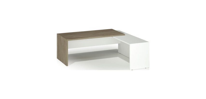 Bureau Direction avec retour piètement bois Essenzza