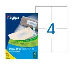 Etiquettes adresse multi usage 105 x 148,5 mm Agipa 100805 blanches - boite de 2000
