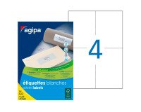 Etiquettes adresse multi usage 105 x 148,5 mm Agipa 100805 blanches - boite de 2000