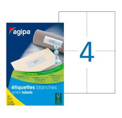 Multipurpose address label 105 x 148.5 mm Agipa 100805 white - box of 2000