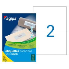 Etiquette adresse multi usage 210 x 148,5 mm Agipa 100806 blanche - Boite de 1000