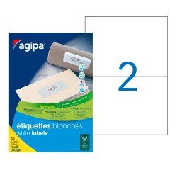 Multipurpose address label 210 x 148.5 mm Agipa 100806 white - box of 1000