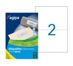 Etiquettes adresse multi usage 210 x 148,5 mm Agipa 100806 blanches - boite de 1000