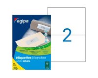 Etiquettes adresse multi usage 210 x 148,5 mm Agipa 100806 blanches - boite de 1000