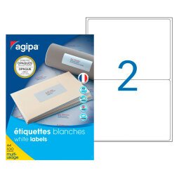 De_bte 200 etiq opaq 199,6x143,5mm mu 100 feuilles 2 etiq par page