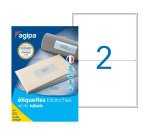 Etiquettes opaques multi usages 199,6 x 143,5 mm Agipa 102419 blanches - boite de 200