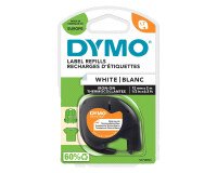 Textile tape thermo-adhesive Dymo Letratag 12 mm S0718850 white with black text