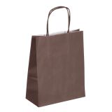 Sacs boutique kraft chocolat poignées torsadées 30 x 23 x 12 cm - 50 sacs