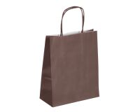 Winkelzakken in kraft met gedraaide handvaten 22 x 18 x 8 cm - karton van 50