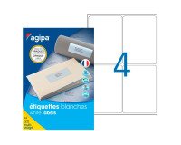 Multifunktionelle undurchsichtige Etiketten 99,1 x 139 mm Agipa 102420 weiß - Karton von 400