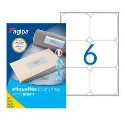 Multipurpose opaque labels 99.1 x 93.1 mm Agipa 102421 white - box of 600
