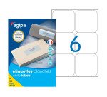Etiquettes opaques multi usages 99,1 x 93,1 mm Agipa 102421 blanches - boite de 600