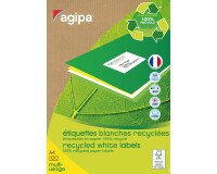 Etiquettes adresse recyclées 105 x 148,5 mm Agipa 101193 blanches multi-usages - Boîte de 400