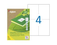 Etiquette adresse recyclée 105 x 148,5 mm Agipa 101193 blanche multi-usage - Boîte de 400