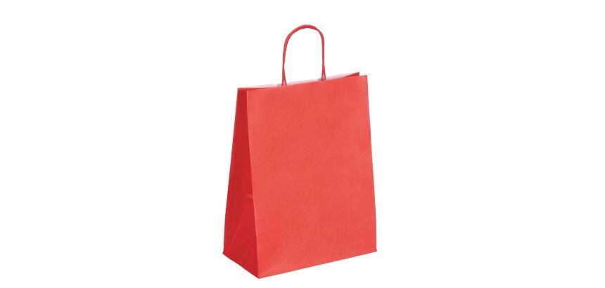 Bolsa de papel kraft asas trenzadas 30 x 23 x 12 cm - Caja de 50