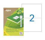 Etiquette adresse recyclée 210 x 148,5 mm Agipa 101194 blanches multi-usage - Boîte de 200