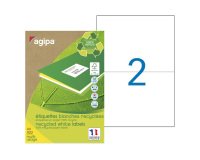 Etiquette adresse recyclée 210 x 148,5 mm Agipa 101194 blanches multi-usage - Boîte de 200