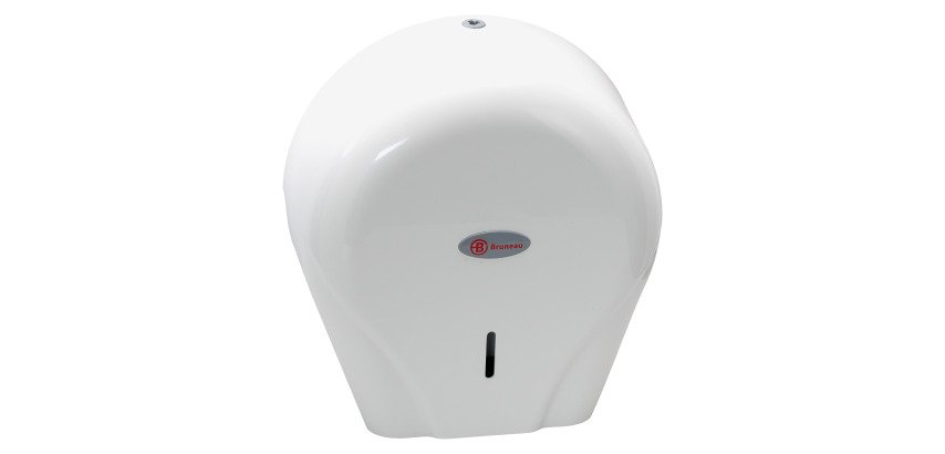 Distributeur papier toilette rouleau Jumbo Bruneau plastique blanc