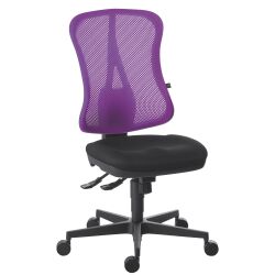 Chaise de bureau ANDRIO tissu et maille - avec ou sans accoudoirs et soutien lombaire - Mécanisme Synchrone - Pieds noir