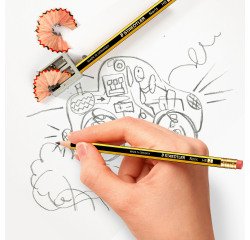 Doos 12 potloden met gom Staedtler Noris Classic HB