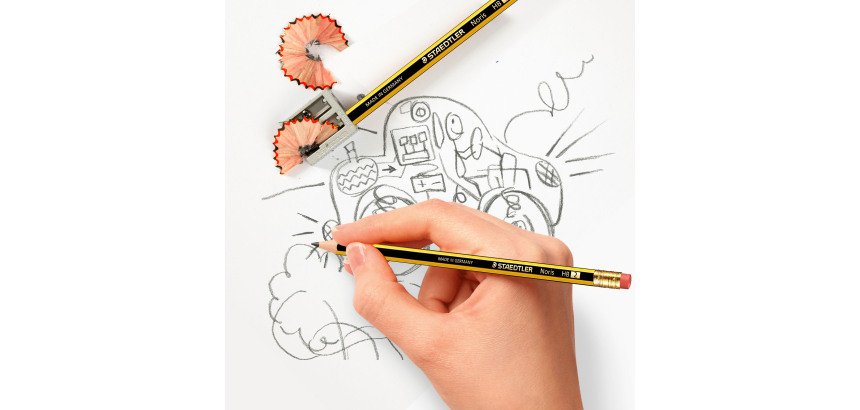 Crayon à papier bout gomme Staedtler Noris HB - Boîte de 12