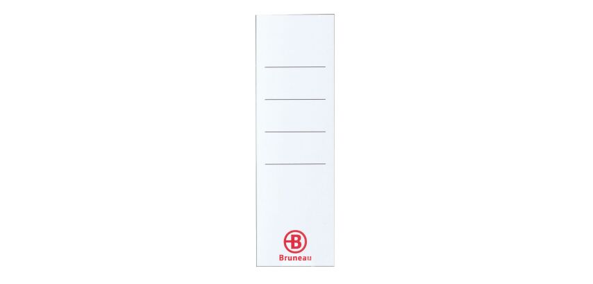 Etiquette non adhésive classeur à levier 160 x 50 mm Bruneau blanche - Paquet de 50
