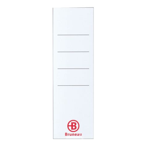 Etiquette non adhésive classeur à levier 160 x 50 mm Bruneau blanche - Paquet de 50