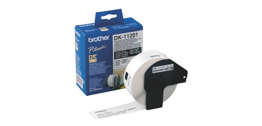 Etiquette adresse papier 29 x 90 mm Brother DK11201 blanche - Rouleau de 400