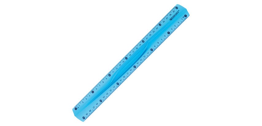 Flache Meßlatte in beweglichem Plastik 30 cm