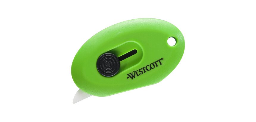 Cutter de escritorio con cuchilla cerámica retráctil